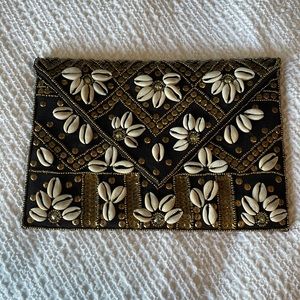 Clutch with sequins + shells